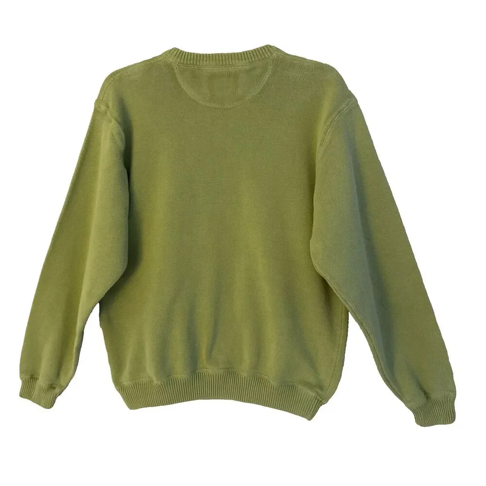 VTG Eddie Bauer 100% Cotton Crewneck Sweater Mens Sz M Sage Gorpcore Outdoors